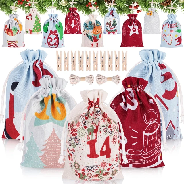 Calendario Avvento Fai Da Te - 2024 Calendario Dell' Avvento Vuoto Da Riempire 18 X 13 Cm Sacchetti Calendario Avvento Da Riempire Per Bambini Donna Uomo 24 Natale Bustine Calendario Avvento Fai Da Te