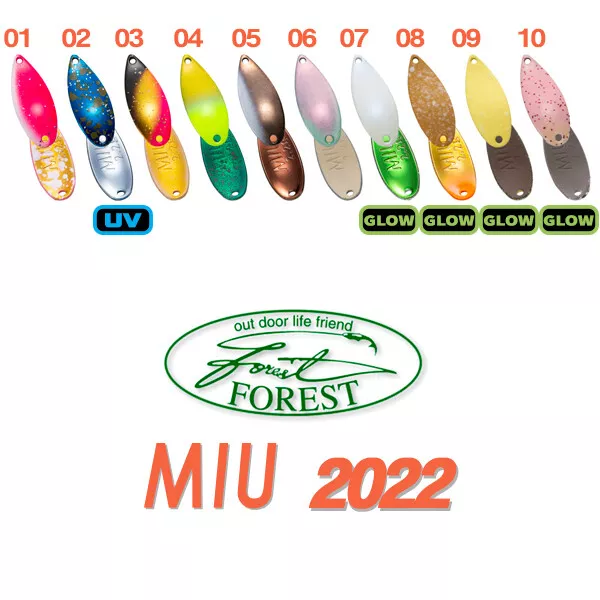 Forest Miu 2022 Limited  2.2  g 26 mm trout spoon various color