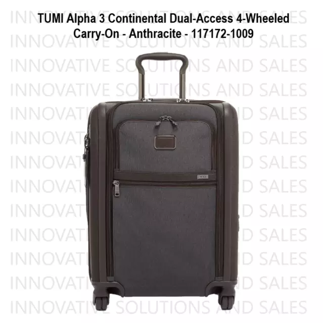 TUMI Alpha 3 Continental Dual-Access 4 Wheel Carry On - Anthracite - 117172-1009
