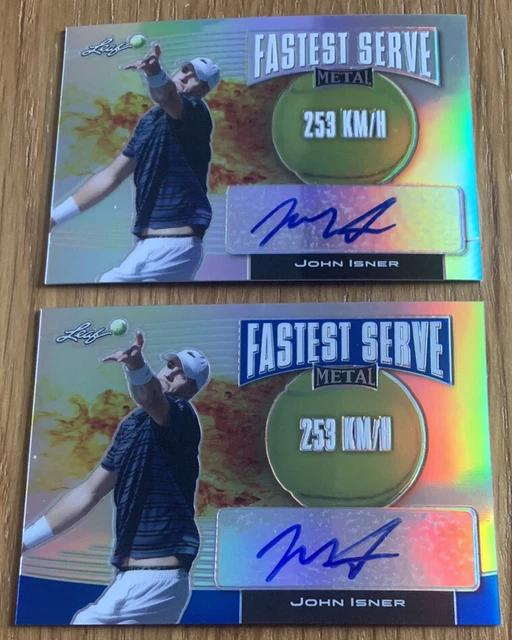 2016 Leaf Metal Tennis Fastest Serve Pair John Isner Base Silver & Blue #08/25
