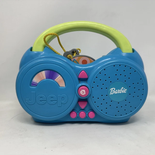 VINTAGE BARBIE DJ Power Wheels Jeep Wrangler CD Radio Take Along