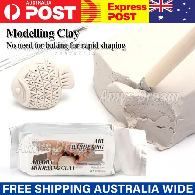 500g Air Dry Modelling Clay Non-Toxic Craft Art No Kiln White Terracotta MEL
