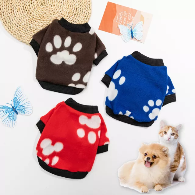 Pet Dog Warm Coat Fleece Jacket Jumper Sweatershirt Winter Cat Puppy Clothes R