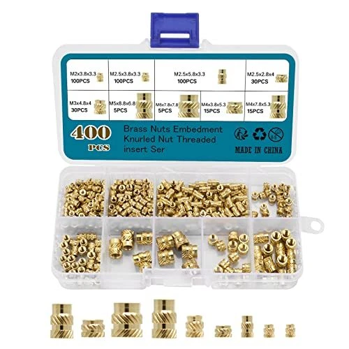 Wkmamo Set di 400 inserti filettati, filettatura interna, in ottone (F2h)