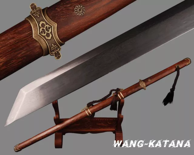 Katakirihadukuri Chinese Sword Folded Steel Tang Dynasty Dao Rosewood Shirasaya