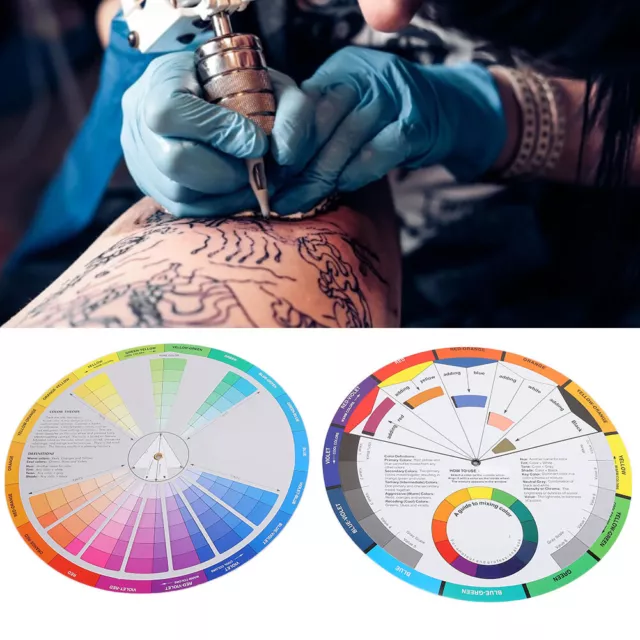 2pcs Tattoo Color Wheel Pigment Color Wheel Mixing Guide Tattoo Accessory VIS