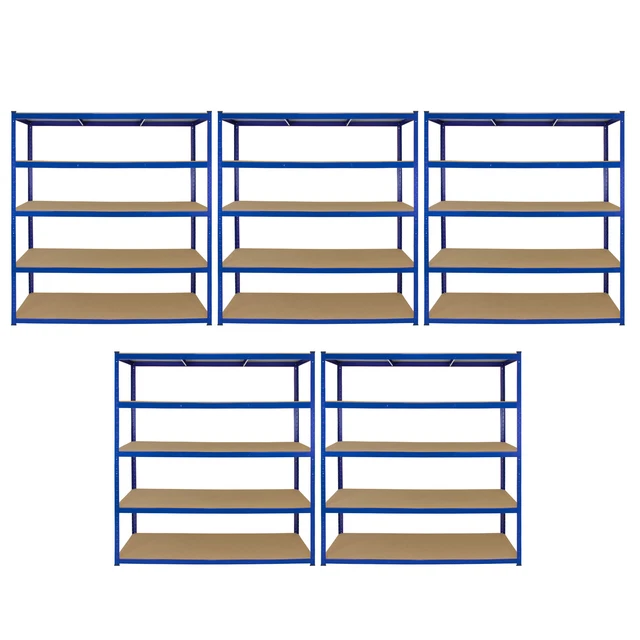 Unità in metallo per scaffalature capannone garage 5 alloggiamenti larghezza 160 cm x 60 cm profondità T-RAX