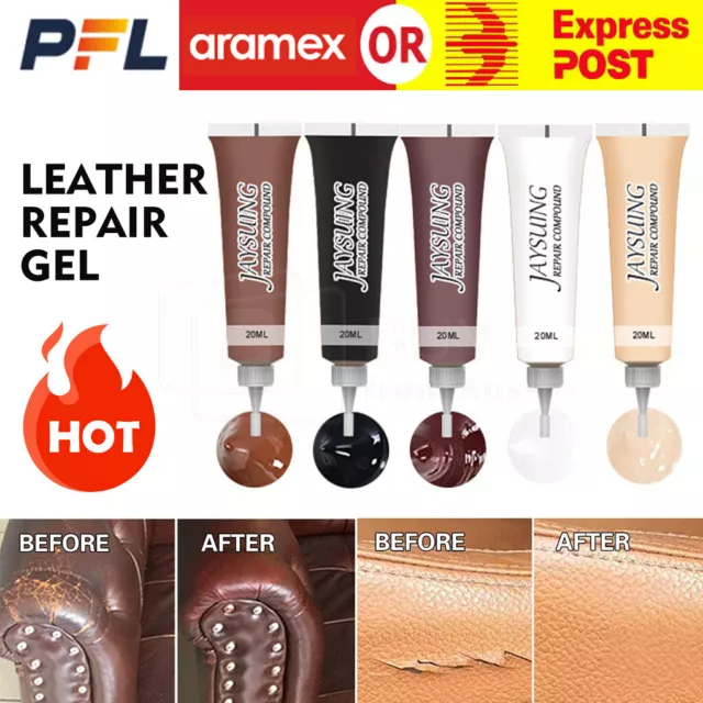 Advanced Leather Repair Gel Kit Filler Car Seat Sofa Scratch Rips Holes Restore