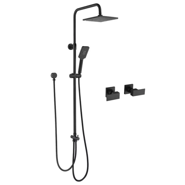 Decaura Shower System long Rail 8"/9" Rain Shower Head Set Shower Mixer Taps