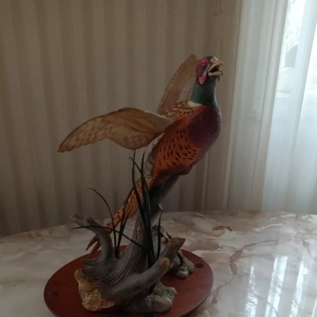 Franklin Mint  Ring Necked Pheasant by Anthony J Rudisill Figurine Statue 3