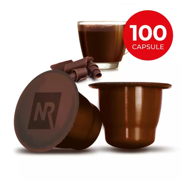 100 Capsule Compatibili NESPRESSO  al Gusto Cioccolato Cialde Caffe 100% caffé