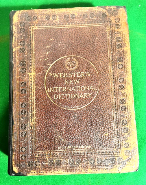 WEBSTERS NEW INTERNATIONAL Dictionary of The English Language Year