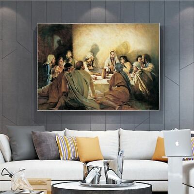 Famous The Last Supper Oil Painting Canvas Wall Art Jesus Religious Poster Decor 3
