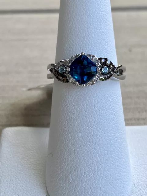 Le Vian 14K Vanilla Gold & Deep Sea Blue Topaz Ring Vanilla & Chocolate Diamond 3