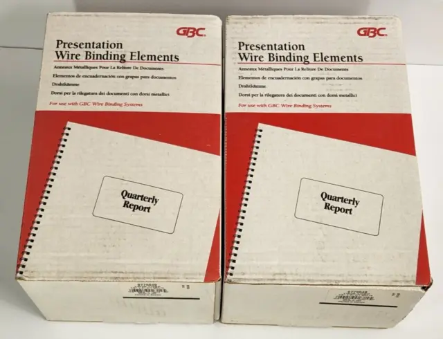 GBC Presentation Wire Binding 7/8" x 21 2:1 White Twin Loop Spines 2 Boxes 100