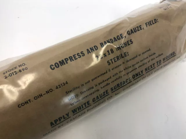 VTG 1953 Case of 6 USGI Civil Defense Prepper Bugout 22"X18" Compress Bandage 3