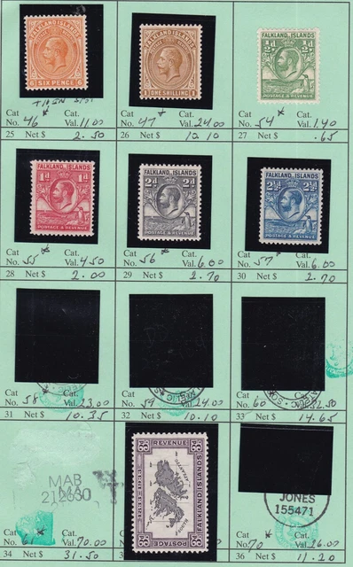 FALKLAND ISLANDS^^^^^^^x6 hinged   GEOV CLASSICS $ 80.90@@dco4219falk