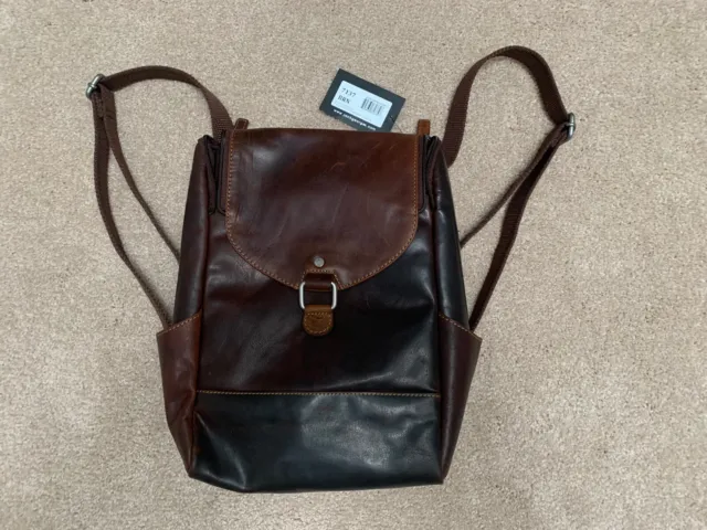 Jack Georges Convertible Backpack Crossbody Voyager Brown Leather #7137 Unisex