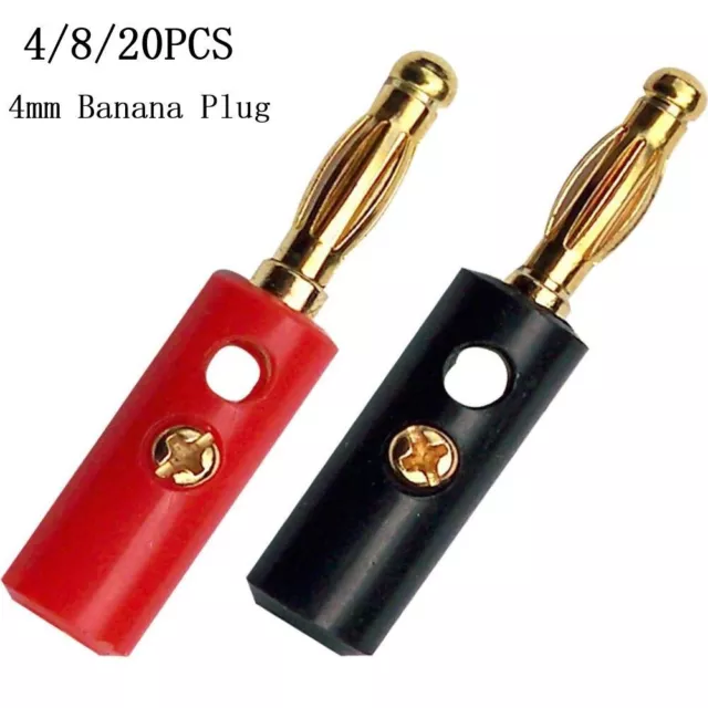 Gold Plated 4mm Banana Plug Connector for High Fidelity Speaker Cables
