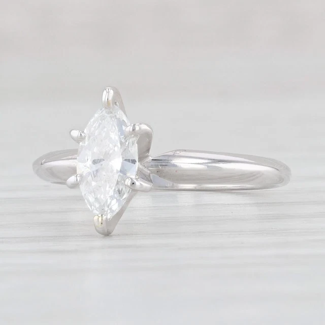 0.45ctw Marquise Solitaire Verlobungsring 14k Weißgold Größe 4.75