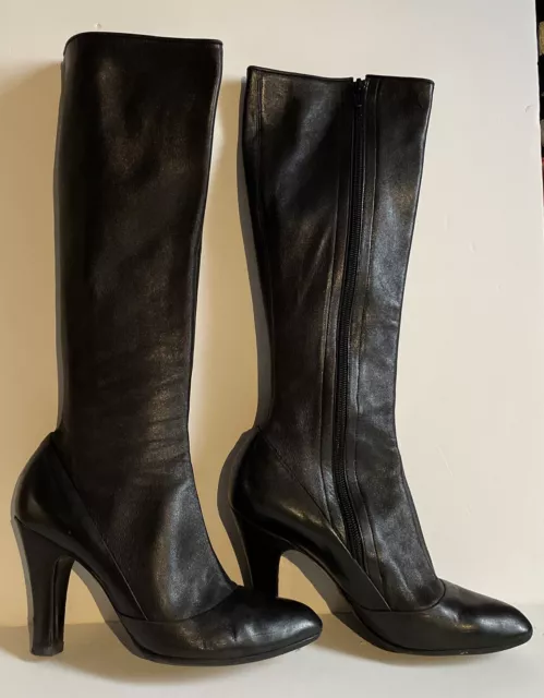 Marc Jacobs Black  Leather Knee High Boots ITALY 36