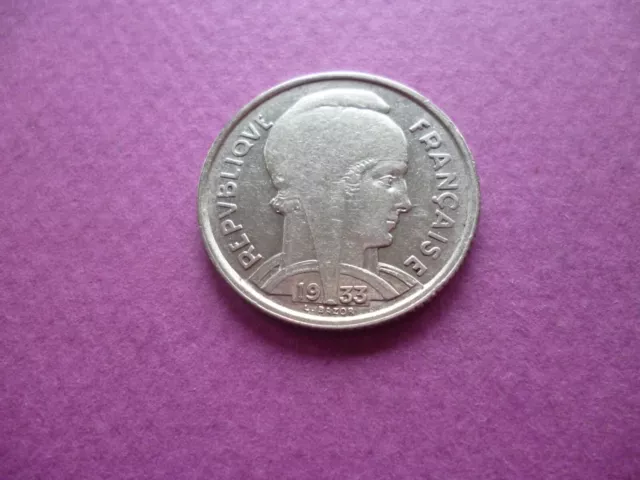 Monnaie France Bazor 5 Francs 1933  Paris  Nickel