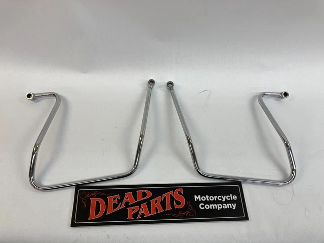 Harley chrome saddlebag supports hangers mounts Dyna