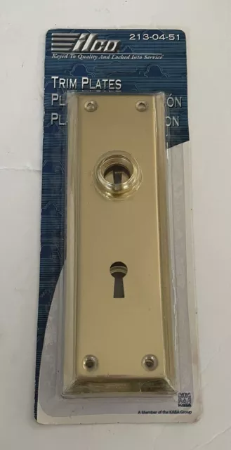 ILCO Skeleton Key Trim Plates (1 Pair) 213-04-51 Brass Plated With Keyhole