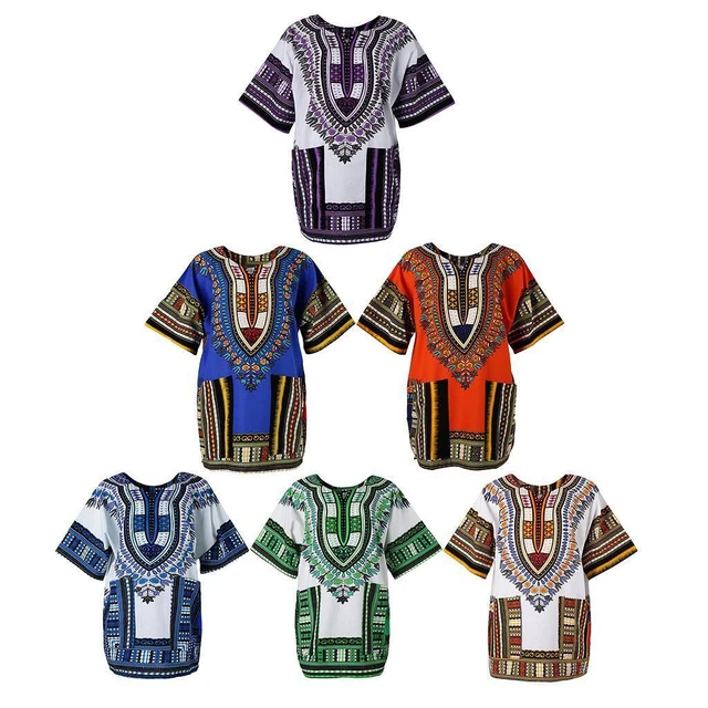 Chemise Dashiki à manches courtes pour hommes, haut de Festival imprimé avec