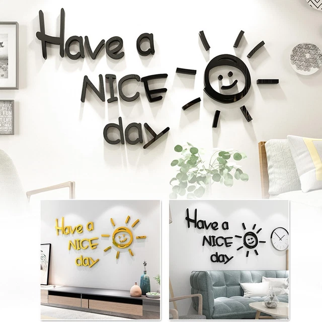 Adesivo da parete acrilico decorazione camera da letto fai da te impermeabile ha una bella giornata