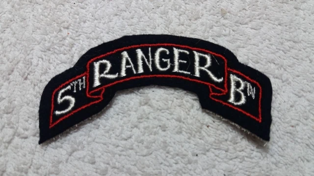 WW2 US ARMY 5th Ranger Battalion SSI Felt Scroll Patch Cheesecloth Back ...