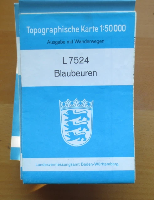 r1-1) Topographische Karte 1 : 50000  Blaubeuren   L 7524