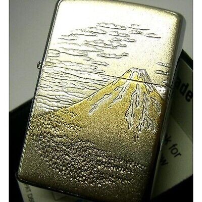 Zippo Japanese Mt. Fuji Electroformed Plate Brass Beautiful Oil lighter Japan