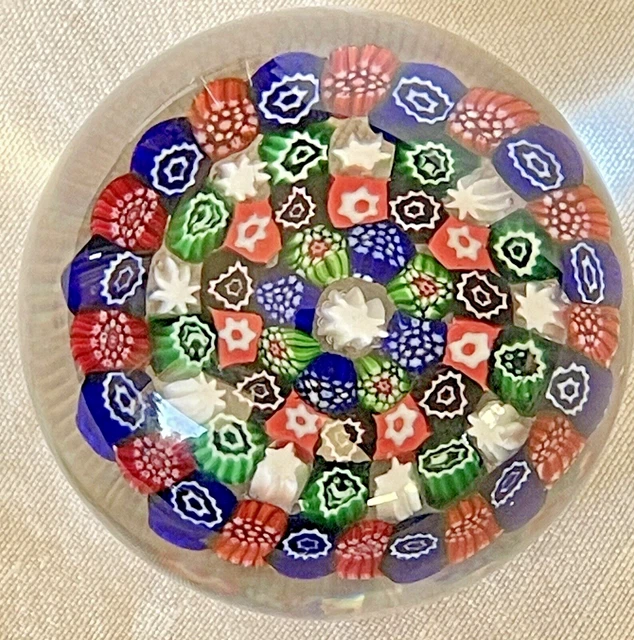 Presse-papier Millefiori Vintage En Cristal Baccarat