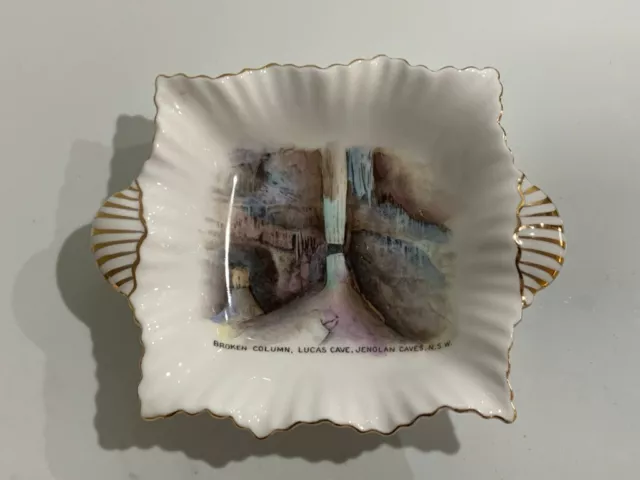 Vintage Shelley Souvenir Dish Broken Column~Lucas Cave Jenolan Caves