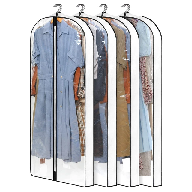 4 Pack - Dress Bags for Gowns Long W/ 4 Gussetes 60 Long Garment