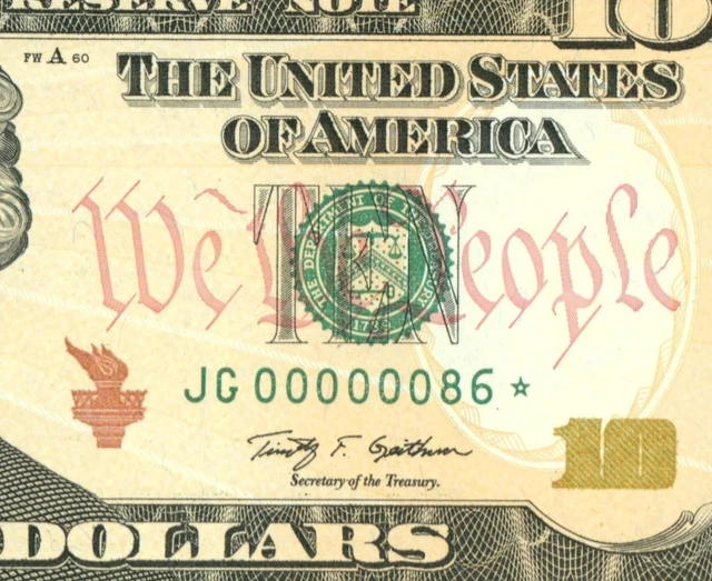 **STAR** (TWO DIGIT) $10 2009 (GEM) (00000086) LOW SERIAL (2nd of 2 consecutive)