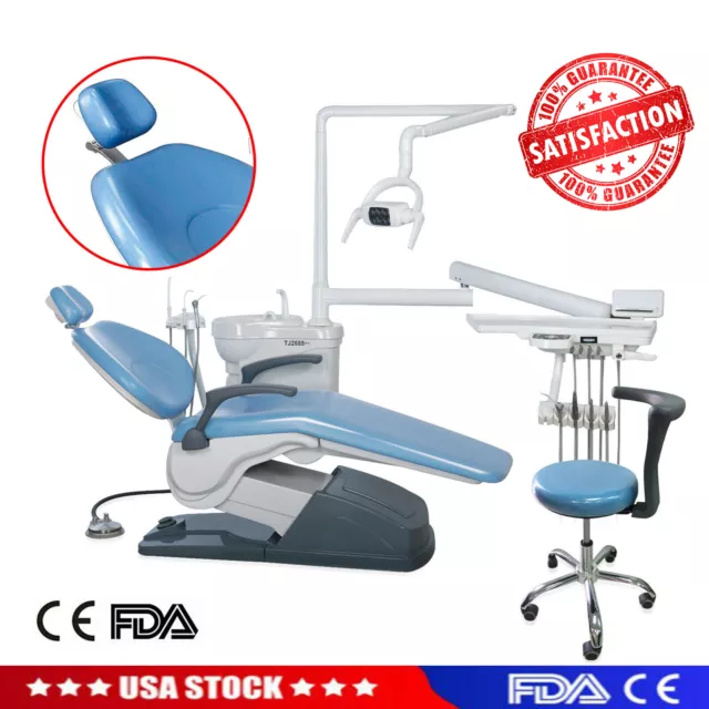 Dental Unit Chair PU Leather Computer Controlled DC Motor + Doctor Stool Kit uk