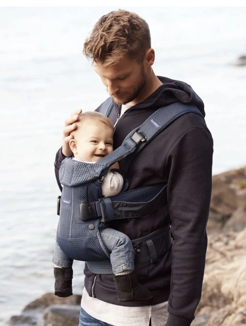 Babybjorn Baby Carrier One Air azul marino malla 3D negro 0-3 años