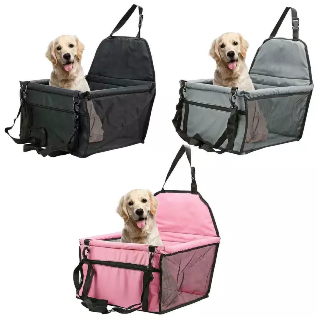 Folding Pet Dog Car Seat Safe Booster Cat Puppy Travel Carrier Bed Bag Basket UK