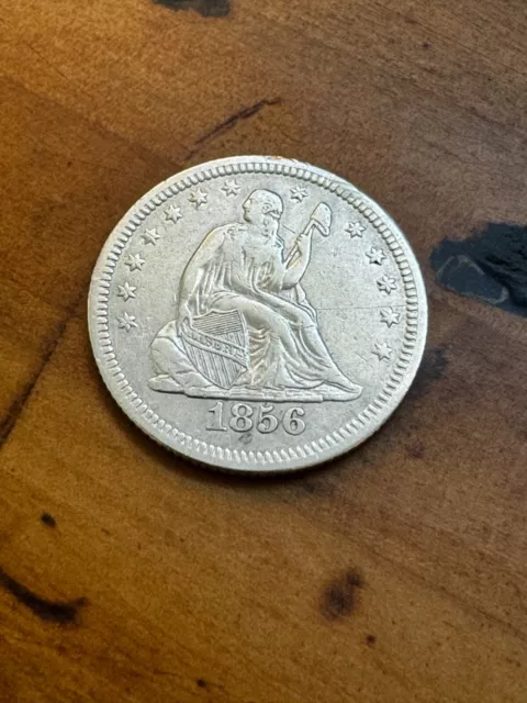 1856 Seated Liberty Quarter - About Uncirculated Details