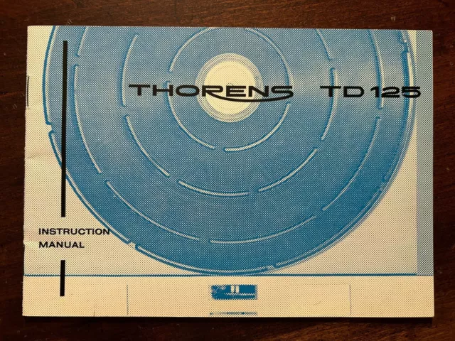 Thorens Model TD-125 Instruction Manual Turntable Original Vintage TD 125