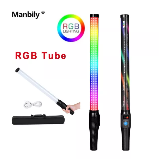 Manbily LS-650 Handheld RGB LED Video Light Full Color Lighting Stick 3000-6500K