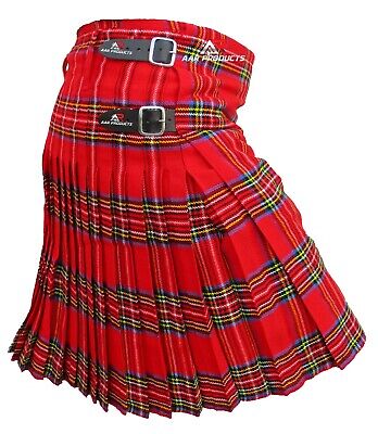 Mens Kilt Scottish Tartan Kilts 13oz Highland Casual Wear 4 Acrylic Tartans AAR