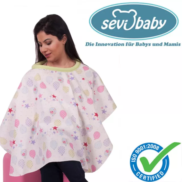 Baby Stilltuch Abdecktuch LUFTBALLON Sevibaby Stillschürze Stillcape Stillponcho