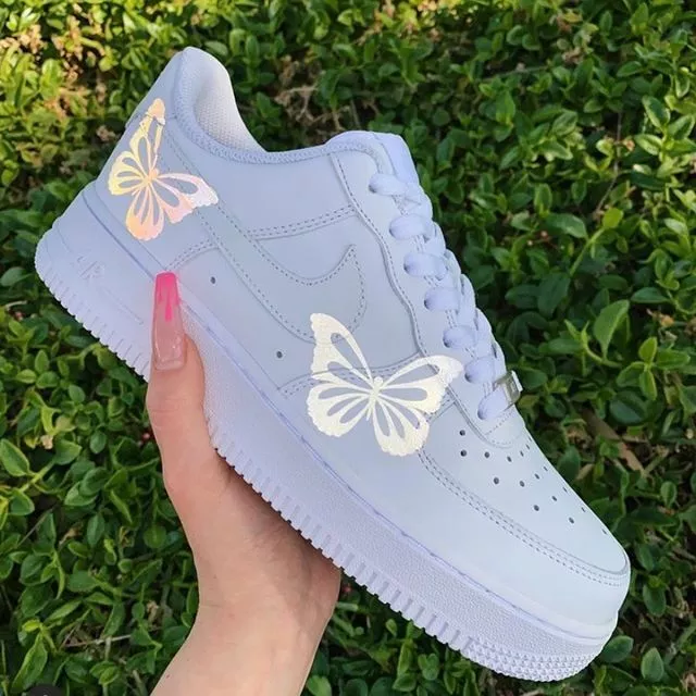 Nike Air Force 1 Purple Lilac Monarch Butterfly Custom Shoes Men Women Kids