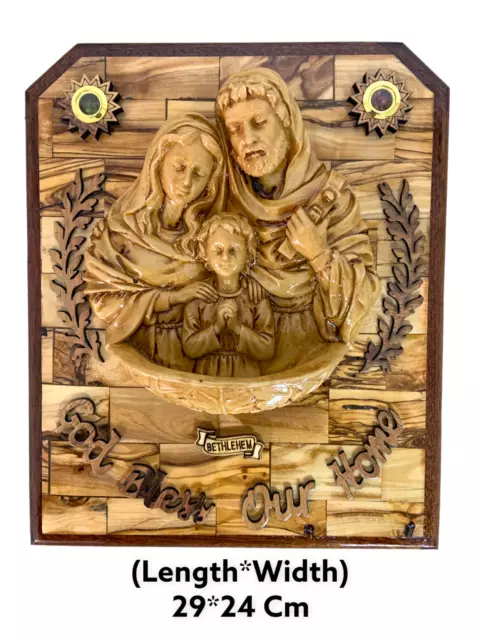 Olive Wood Wall  Decor Holy Family Hand Made From Bethlehem