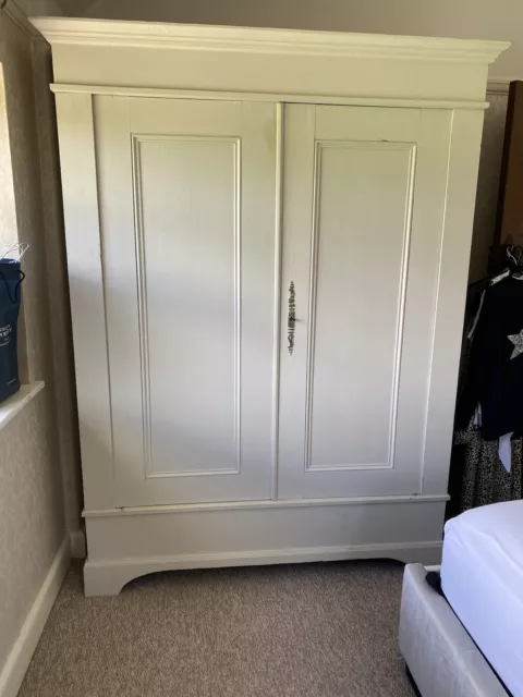 Antique Wardrobe Painted In Farrow & Ball Shaded White