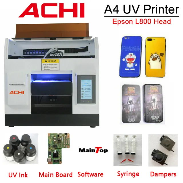 ACHI A4 UV Printer Epson L800 Head & UV INK For Flat Printer /Phone case EU Ship