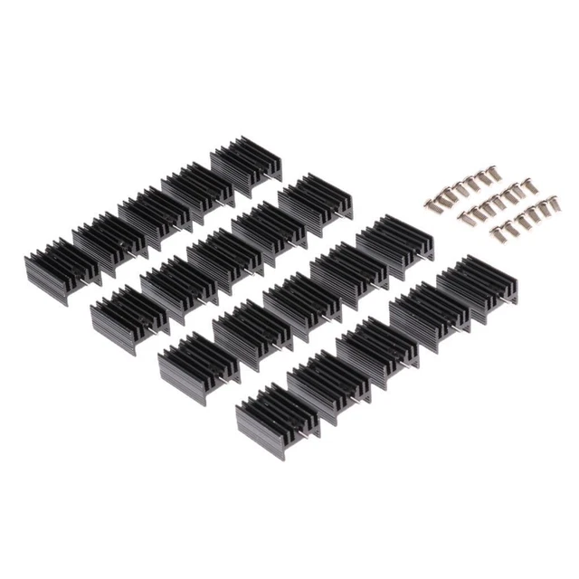 To220 Radiator 2-6PACK TO220 TRANSISTOR Heatsink Radiator Aluminum Cooling Cooler Fin ...